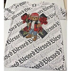 Bailey Apparel Hustle OG Adult T-Shirt XL Blessed No Cap Bear All Over Print